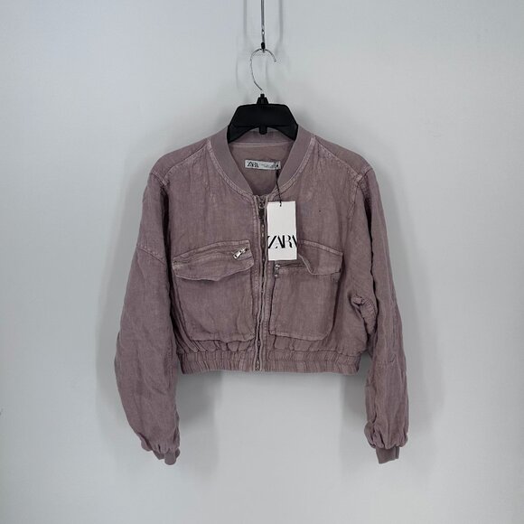 Zara Jackets & Blazers - Women's Zara Linen Bomber Jacket S